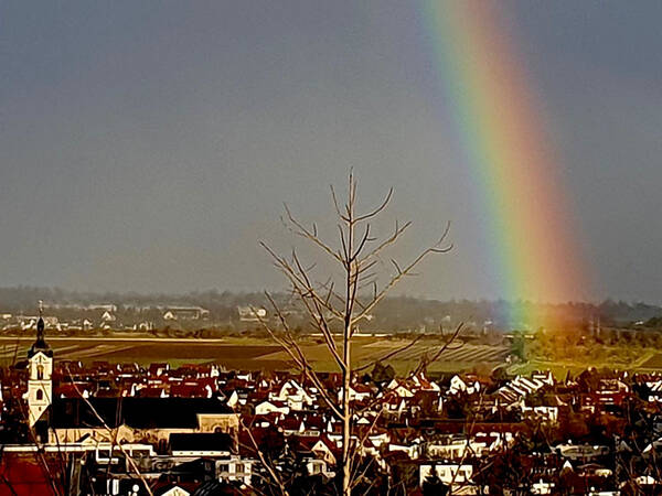 9. Platz Bernhard Jokl: Ein vielfarbiger Regenbogen erstreckt sich über mehrere Häuser