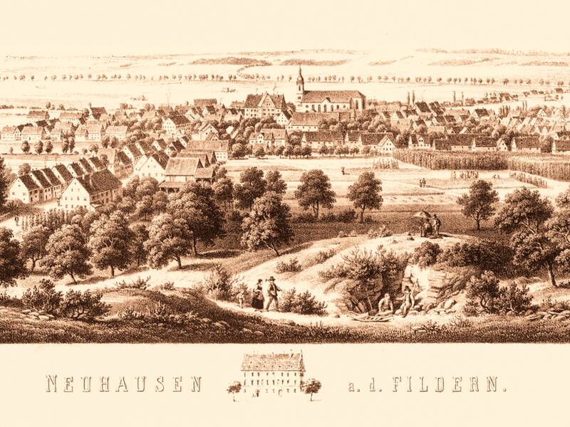Historische Ansicht - Emminger-Stich, entstanden um 1865